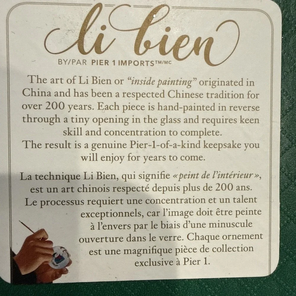 Pier 1 Li Bien 3” Christmas Ornament 2018 Santa & Ginger Bread House, sign post